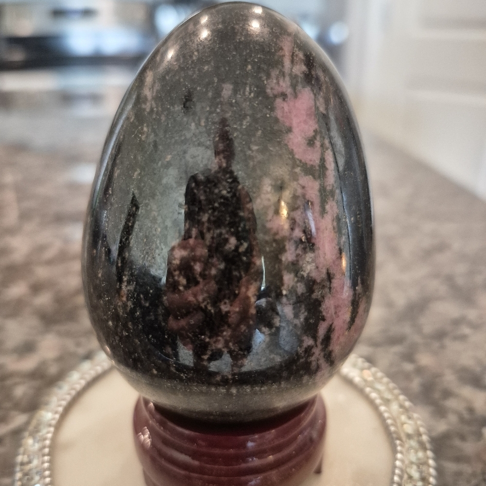 Natural Rhodonite Crystal Egg #5 New - Picture 6 of 7